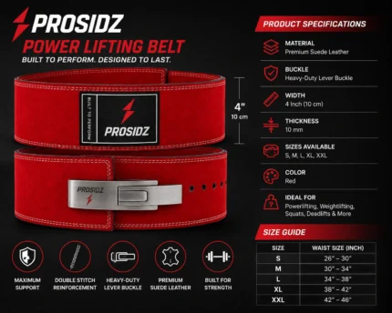 PROSIDZ Power Lifting Belt with premium lever buckle support.