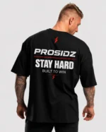 Prosidz Built Different black oversized T-shirt front view