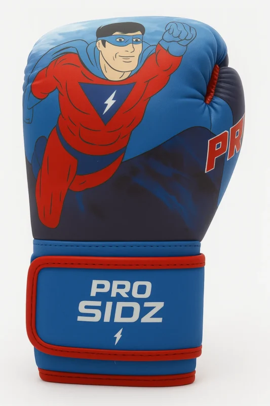 Prosidz kids superhero boxing gloves blue and red design for junior training