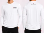 Prosidz white long sleeve athletic T-shirt back view