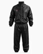 PROSIDZ black sauna suit tracksuit with full zip jacket and elastic pants for boxing, MMA, gym and fitness training