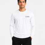 White Prosidz moisture-wicking long sleeve gym T-shirt for men