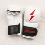 PROSIDZ black boxing gloves with red logo and size guide
