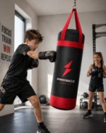 Kids training with Prosidz punching bag for boxing fitness and coordination