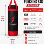 Prosidz kids punching bag size guide with small medium and large options