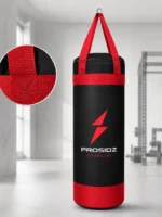 Prosidz kids punching bag in black and red for beginner boxing and fitness training