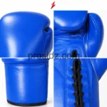 Blue Boxing Gloves four-grid detail showing blue texture, seams, cuff and black laces by Prosidz Industries