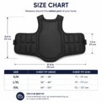 black boxing chest guard front view with padded torso design and prosidz industries branding