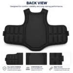 black boxing chest guard showing segmented padded panels and reinforced stitching