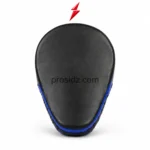 Boxing punch mitts black curved impact surface with blue stitched edging by PSI Prosidz Industries