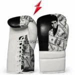 Custom Lace Up Boxing Gloves white lace closure and reinforced stitching by PSI Prosidz Industries