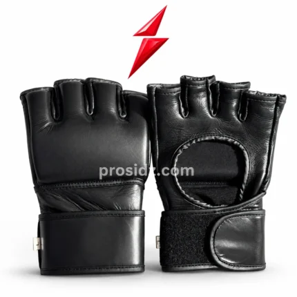 MMA Gloves Men black padded front view by PSI Prosidz Industries