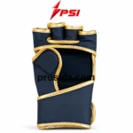 PSI prosidz industries Open Finger MMA Gloves featuring navy panels and gold edge stitching
