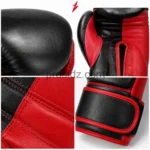 NGL Custom Boxing Gloves with black wrist strap and red piping detail