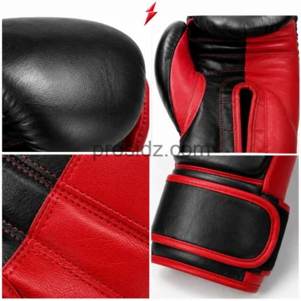 NGL Custom Boxing Gloves with black wrist strap and red piping detail