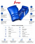 Pearl Leather Boxing Gloves 16 oz side view with white accent panel and PSI Prosidz Industries branding