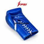 Pearl Leather Boxing Gloves showing blue pearl panels, white lace-up closure, PSI and Prosidz Industries branding
