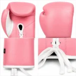 Pink Boxing Gloves with extended pink cuff and white trim by PSI Prosidz Industries