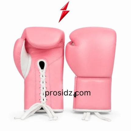 Pink Boxing Gloves in pink and white with lace-up closure by PSI Prosidz Industries