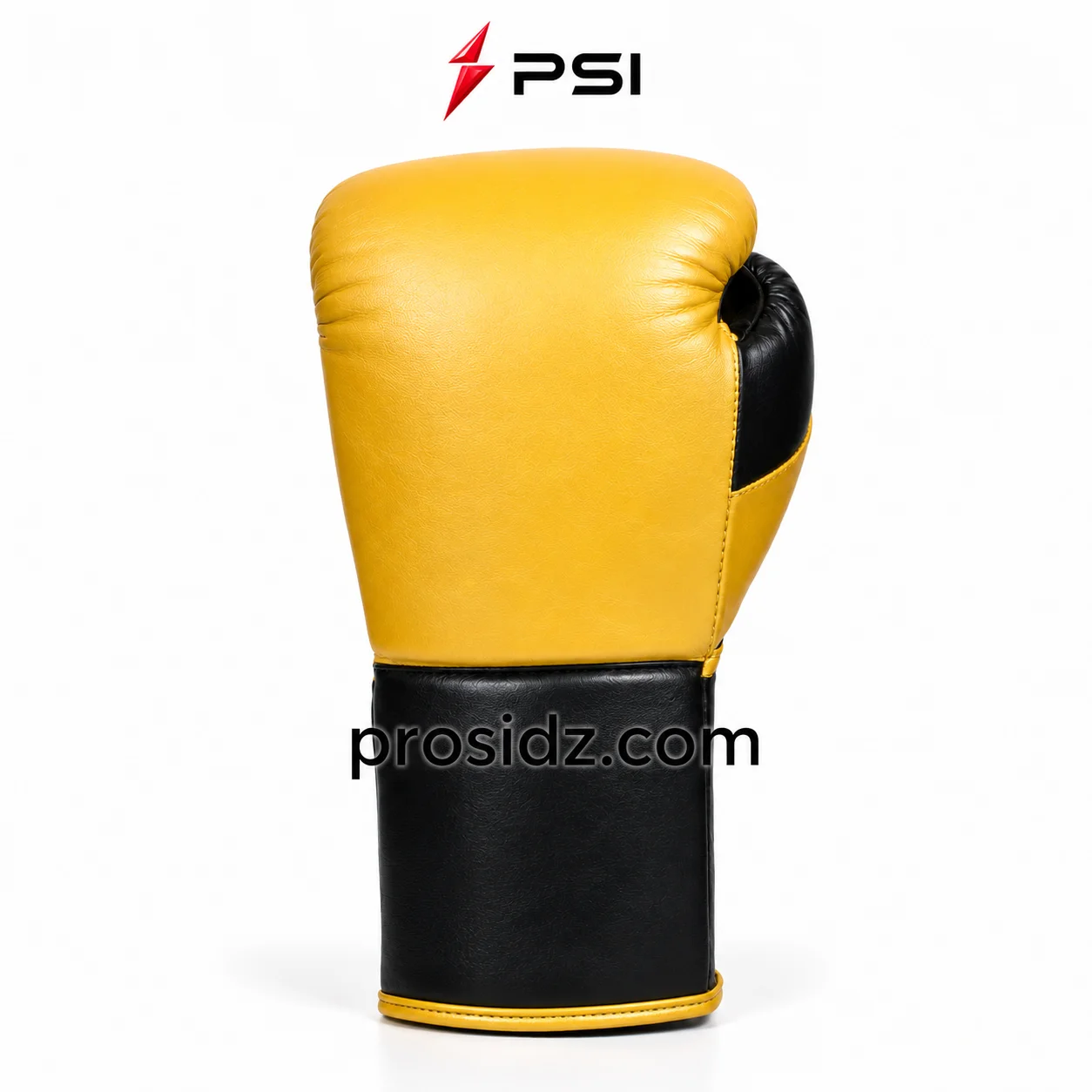 private-label-boxing-gloves-yellow-black-psi-prosidz-industries Private Label Boxing Gloves black palm with yellow lace channel by PSI Prosidz Industries