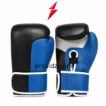 prosidz industries Boxing Training Gloves blue wrist strap with white piping and PSI branding