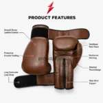 prosidz industries brown Leather Boxing Gloves with rounded knuckle profile
