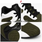 Prosidz Industries High-Top Boxing Shoes olive woven toe stitching with PSI logo