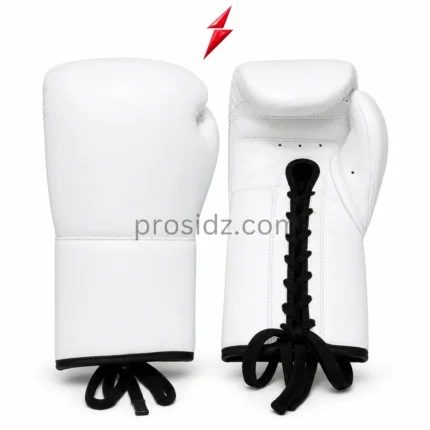 PROSIDZ Lace Up Boxing Gloves Wholesale in white with black laces