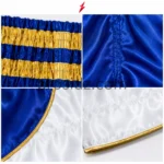 Prosidz OEM Muay Thai Shorts Manufacturer blue satin panel and reinforced stitching