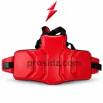 PROSDIZ Industries red chest guard with molded three panel protective design and black straps