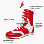 Custom Boxing Footwear with white mesh panels from PSI and prosidz industries