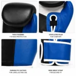 PSI Boxing Training Gloves detail grid showing padding palm PU leather and wrist strap by prosidz industries