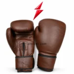 PSI brown Leather Boxing Gloves by prosidz industries with black wrist trim