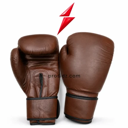 PSI brown Leather Boxing Gloves by prosidz industries with black wrist trim
