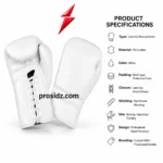 PSI genuine leather boxing gloves showing reinforced stitching and premium white panel construction by Prosidz Industries