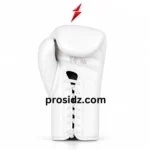 PSI white genuine leather boxing gloves with padded knuckle protection by Prosidz Industries