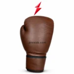 PSI Leather Boxing Gloves in brown with black piping and wide wrist cuffs
