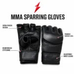 Boxing Gloves Supplier PSI MMA Fighting Gloves featuring black curved knuckle padding by Prosidz Industries
