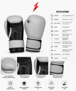 PSI OEM Boxing Gloves black palm with white stitching by prosidz industries