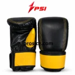 PSI black yellow Bag Boxing Gloves with multi layer foam padding for heavy bag training