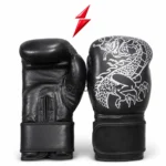 PSI Prosidz Industries Dragon Boxing Gloves pair with black shell and white artwork