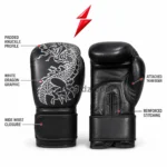 PSI Prosidz Industries Dragon Boxing Gloves specification image with visible construction details
