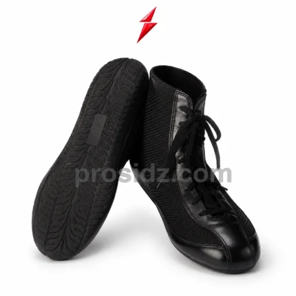 PSI Prosidz Industries Private Label Boxing Shoes in an all-black high-ankle design