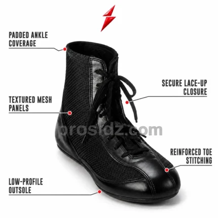 PSI Prosidz Industries Private Label Boxing Shoes with a secure black lace-up front