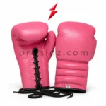 PSI Prosidz Industries Professional Lace Up Boxing Gloves in bright pink with black laces
