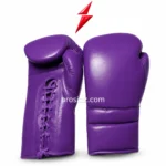 PSI Prosidz Industries purple Lace Up Boxing Gloves Manufacturer pair front and lace view
