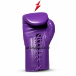 PSI Prosidz Industries purple Lace Up Boxing Gloves Manufacturer single glove lace side view