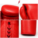 PSI Prosidz Industries Red Boxing Gloves showing front and lace-up rear views