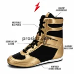 PSI Prosidz Industries Wholesale Boxing Shoes with gold buckle strap