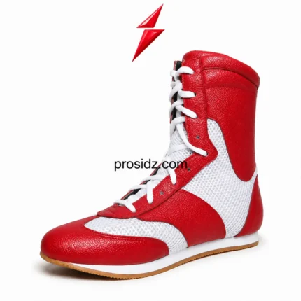 Custom Boxing Footwear padded high-top collar detail by PSI and prosidz industries